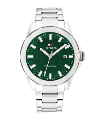Horloge TOMMY HILFIGER LARS AUTOMATIC Heren 1710694 Analoog Behuizing MINERAAL Groen Bracelette Roestvrij staal Staal Etanchéiteiten 5BAR