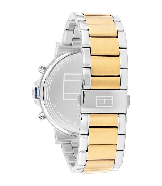 Montre TOMMY HILFIGER TYSON Homme 1710710 Analogue Cadran MINERAL Bleu Bracelet Acier inoxydable Acier / or jaune Etanchéité 5BAR