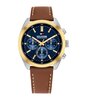 Horloge TOMMY HILFIGER HUDSON Heren 1710720 Analoog Behuizing MINERAAL Blauw Armband Leer Bruin Waterdichtheid 5BAR