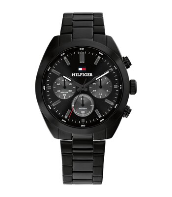 Horloge TOMMY HILFIGER HUDSON Heren 1710724 Analoog Behuizing MINERAAL Zwart Bracelette Staal Zwart Etanchéiteiten 5BAR