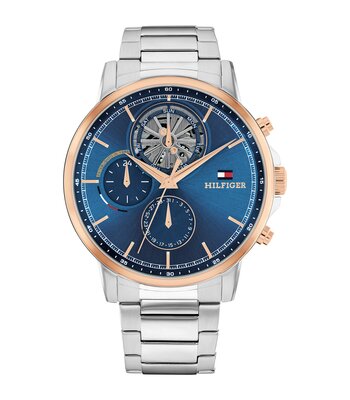 Horloge TOMMY HILFIGER STEWART Heren 1710734 Analoog Behuizing MINERAAL Blauw Bracelette Roestvrij staal Staal Etanchéiteiten 5BAR