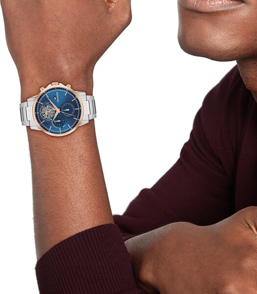 Horloge TOMMY HILFIGER STEWART Heren 1710734 Analoog Behuizing MINERAAL Blauw Bracelette Roestvrij staal Staal Etanchéiteiten 5BAR