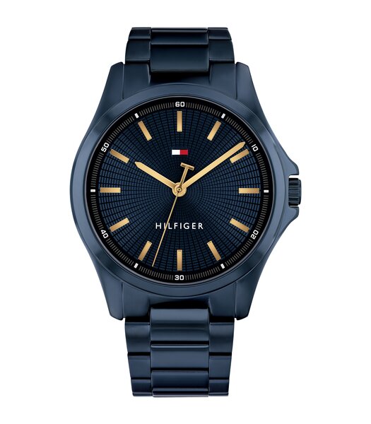 Horloge TOMMY HILFIGER BRUCE Heren 1710742 Analoog Behuizing MINERAAL Blauw Bracelette Staal Blauw Etanchéiteiten 3BAR