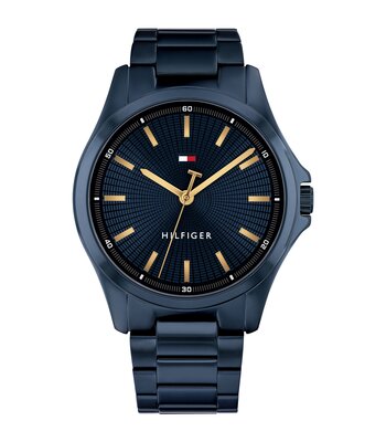 Horloge TOMMY HILFIGER BRUCE Heren 1710742 Analoog Behuizing MINERAAL Blauw Bracelette Staal Blauw Etanchéiteiten 3BAR