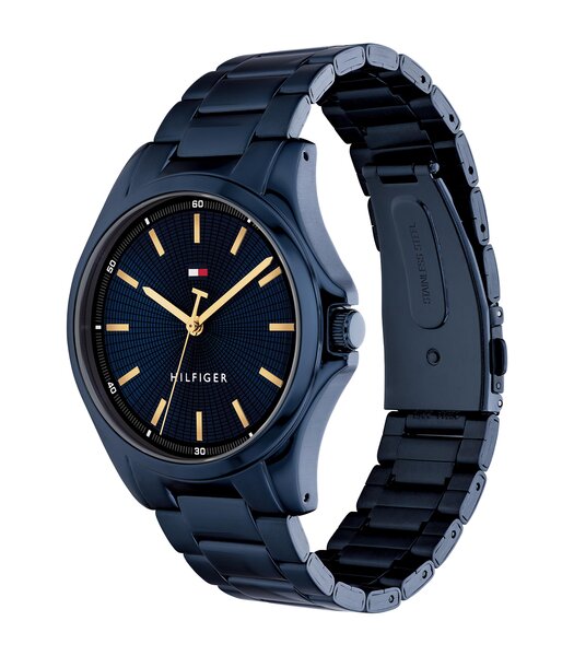 Horloge TOMMY HILFIGER BRUCE Heren 1710742 Analoog Behuizing MINERAAL Blauw Bracelette Staal Blauw Etanchéiteiten 3BAR
