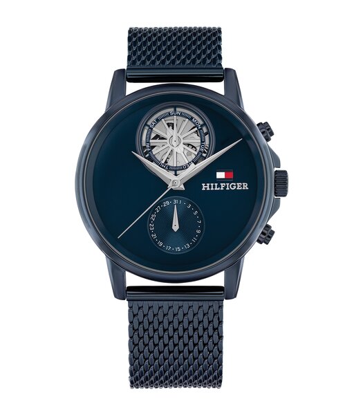 Horloge TOMMY HILFIGER STEWART Heren 1710750 Analoog Behuizing MINERAAL Blauw Bracelette Staal Blauw Etanchéiteiten 5BAR