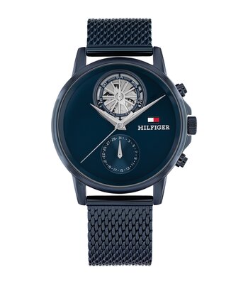 Horloge TOMMY HILFIGER STEWART Heren 1710750 Analoog Behuizing MINERAAL Blauw Bracelette Staal Blauw Etanchéiteiten 5BAR