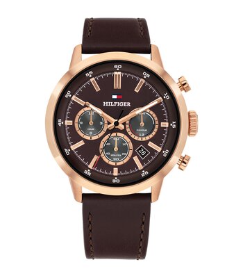 Horloge TOMMY HILFIGER KENT Heren 1710752 Analoog Behuizing MINERAAL Bruin Bracelette Leer Bruin Etanchéiteiten 5BAR