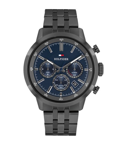 Horloge TOMMY HILFIGER KENT Heren 1710755 Analoog Behuizing MINERAAL Blauw Bracelette Staal Grijs Etanchéiteiten 5BAR