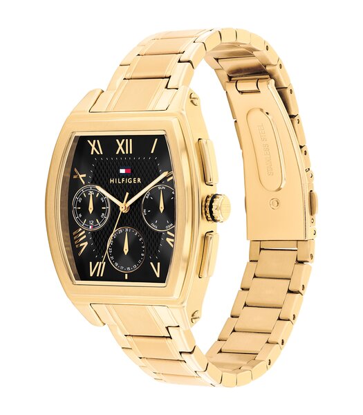 Montre TOMMY HILFIGER TH-OXFORD Homme 1710764 Analogue Cadran MINERAL Noir Bracelet Acier Or jaune Etanchéité 3BAR