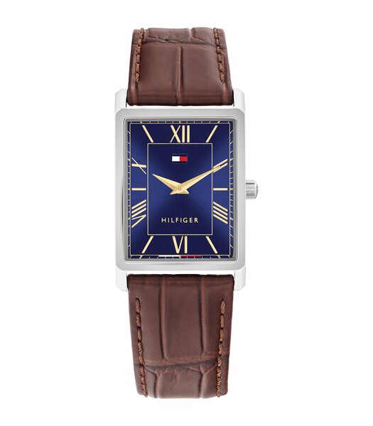 Horloge TOMMY HILFIGER BEN Heren 1710771 Analoog Behuizing Mineraal Blauw Bracelette Leer Bruin Etanchéiteiten 3 ATM