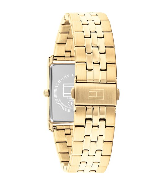 Horloge TOMMY HILFIGER BEN Heren 1710784 Analoog Behuizing Mineraal Groen Bracelette Roestvrij staal Staal / geelgoudkleurig Etanchéiteiten 3 ATM