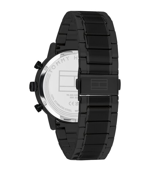 Montre TOMMY HILFIGER KANE Homme 1710799 Analogique Cadran Minéral Noir Bracelet Acier inoxydable Noir Etanchéité 5 ATM