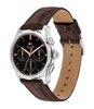 Montre TOMMY HILFIGER THE EMPIRE Homme 1710808 Analogique Cadran Minéral Noir Bracelet Cuir Brun Etanchéité 5 ATM