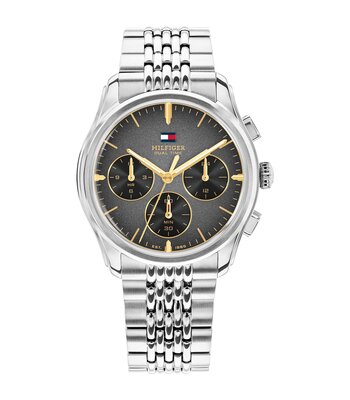 Montre TOMMY HILFIGER THE EMPIRE Homme 1710812 Analogique Cadran Minéral Noir Bracelet Acier inoxydable Acier Etanchéité 5 ATM