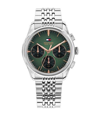 Montre TOMMY HILFIGER THE EMPIRE Homme 1710813 Analogique Cadran Minéral Vert Bracelet Acier inoxydable Acier Etanchéité 5 ATM