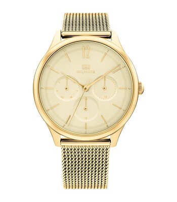 Horloge TOMMY HILFIGER LAYLA Dames 1782458 Analoog Behuizing MINERAAL Geelgoud Bracelette Staal Geelgoudkleurig Clip / clasp Etanchéiteiten 3BAR