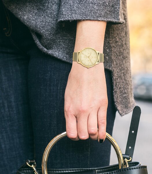 Horloge TOMMY HILFIGER LAYLA Dames 1782458 Analoog Behuizing MINERAAL Geelgoud Bracelette Staal Geelgoudkleurig Clip / clasp Etanchéiteiten 3BAR