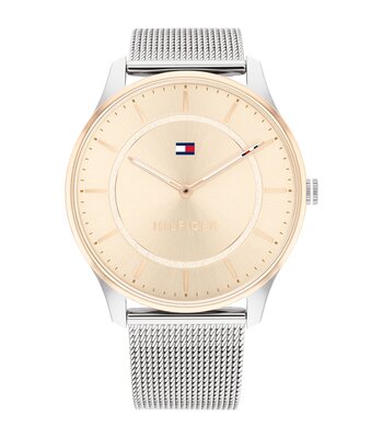 Horloge TOMMY HILFIGER JESSI Dames 1782530 Analoog Behuizing Mineraal Lichtgoud Bracelette Milanees Zilverkleurig Clip / clasp Etanchéiteiten 3 ATM