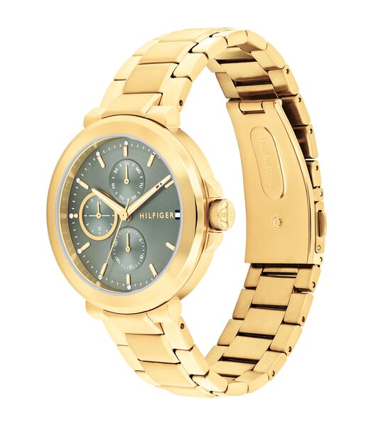 Horloge TOMMY HILFIGER LORI Dames 1782755 Analoog Behuizing MINERAAL Groen Bracelette Staal Geelgoudkleurig Etanchéiteiten 5BAR