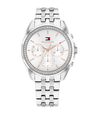 Horloge TOMMY HILFIGER MELLIE Dames 1782802 Analoog Behuizing MINERAAL Zilverkleurig Bracelette Roestvrij staal Staal Etanchéiteiten 5BAR
