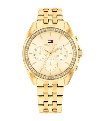 Horloge TOMMY HILFIGER MELLIE Dames 1782803 Analoog Behuizing MINERAAL Geelgoud Bracelette Staal Geelgoudkleurig Etanchéiteiten 5BAR