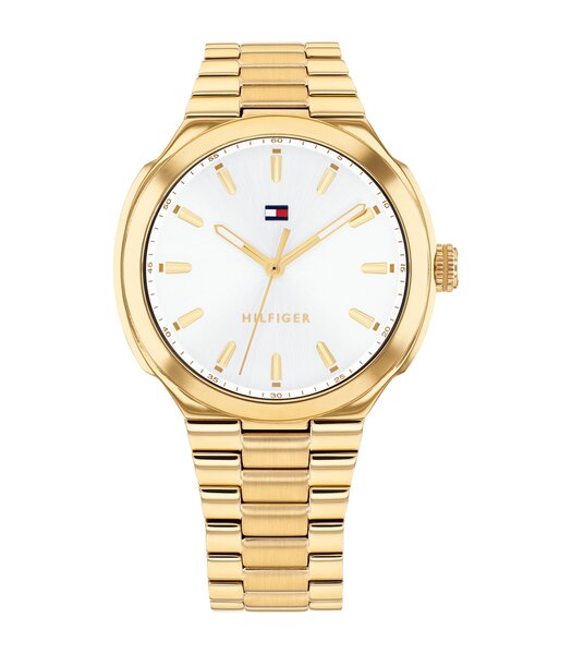 Horloge TOMMY HILFIGER GEORGIA Dames 1782819 Analoog Behuizing MINERAAL Wit Bracelette Staal Geelgoudkleurig Etanchéiteiten 3BAR