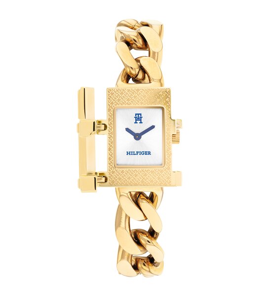 Horloge TOMMY HILFIGER TH85 Dames 1782823 Analoog Behuizing MINERAAL Zilverkleurig Bracelette Staal Geelgoudkleurig Etanchéiteiten 3BAR