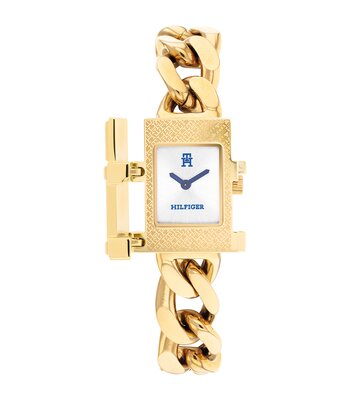 Horloge TOMMY HILFIGER TH85 Dames 1782823 Analoog Behuizing MINERAAL Zilverkleurig Bracelette Staal Geelgoudkleurig Etanchéiteiten 3BAR