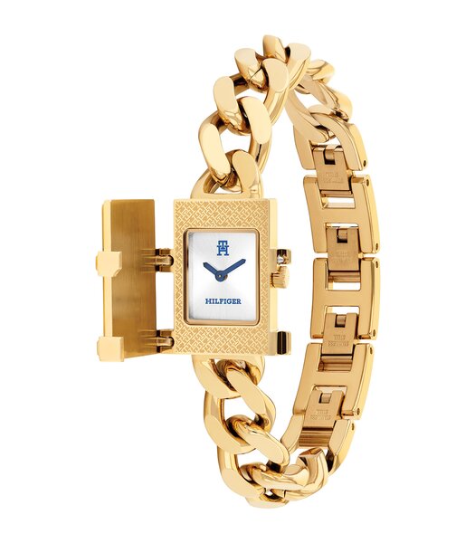 Horloge TOMMY HILFIGER TH85 Dames 1782823 Analoog Behuizing MINERAAL Zilverkleurig Bracelette Staal Geelgoudkleurig Etanchéiteiten 3BAR