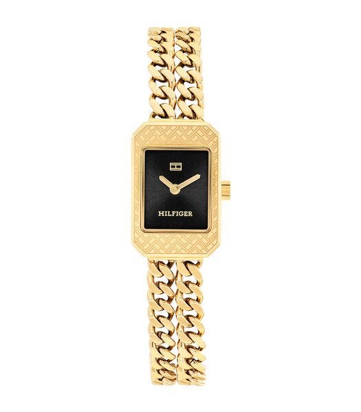 Horloge TOMMY HILFIGER SARAH Dames 1782842 Analoog Behuizing MINERAAL Zwart Bracelette Staal Geelgoudkleurig Etanchéiteiten 3BAR