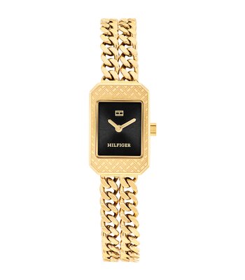 Horloge TOMMY HILFIGER SARAH Dames 1782842 Analoog Behuizing MINERAAL Zwart Bracelette Staal Geelgoudkleurig Etanchéiteiten 3BAR
