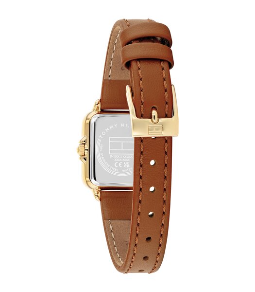 Montre TOMMY HILFIGER MIA Femme 1782859 Analogue Cadran MINERAL Argenté Bracelet Cuir Brun Etanchéité 3BAR