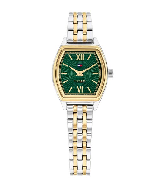 Horloge TOMMY HILFIGER NORAH Dames 1782907 Analoog Behuizing MINERAAL Groen Bracelette Roestvrij staal Staal / geelgoudkleurig Etanchéiteiten 3BAR
