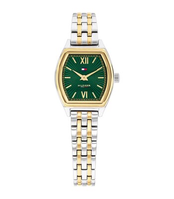 Horloge TOMMY HILFIGER NORAH Dames 1782907 Analoog Behuizing MINERAAL Groen Bracelette Roestvrij staal Staal / geelgoudkleurig Etanchéiteiten 3BAR