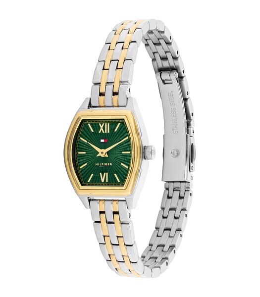 Horloge TOMMY HILFIGER NORAH Dames 1782907 Analoog Behuizing MINERAAL Groen Bracelette Roestvrij staal Staal / geelgoudkleurig Etanchéiteiten 3BAR