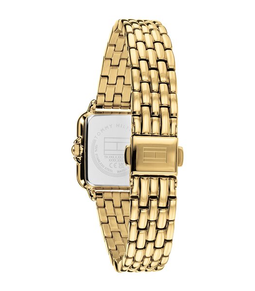 Horloge TOMMY HILFIGER MIA Dames 1782916 Analoog Behuizing Mineraal Zwart Bracelette Roestvrij staal Staal / geelgoudkleurig Etanchéiteiten 3 ATM