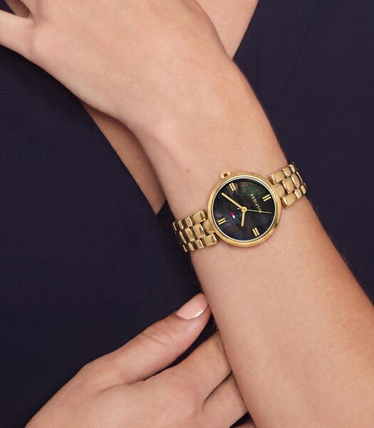 Horloge TOMMY HILFIGER ANNIE Vrouw 1782930 Analoog Behuizing Mineraal Zwart Armband Roestvrij staal Staal / geel goud Waterdichtheid 3 ATM