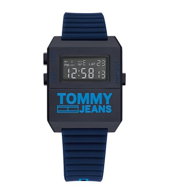 Horloge TOMMY HILFIGER EXPEDITION Heren 1791677 Analoog Behuizing MINERAAL Zwart Bracelette Silicone Blauw Etanchéiteiten 3BAR