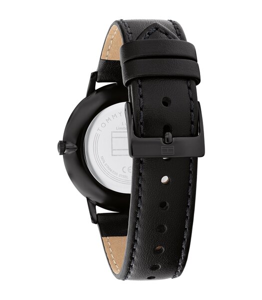 Horloge TOMMY HILFIGER LUNAIRE NIEUWJAAR Heren 1791976 Analoog Behuizing MINERAAL Rood Armband Leer Zwart Gespíndel Waterdichtheid 3BAR