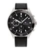 Horloge TOMMY HILFIGER LARSON Heren 1791984 Analoog Behuizing MINERAAL Zwart Armband Leer Zwart Gespíndel Waterdichtheid 5BAR
