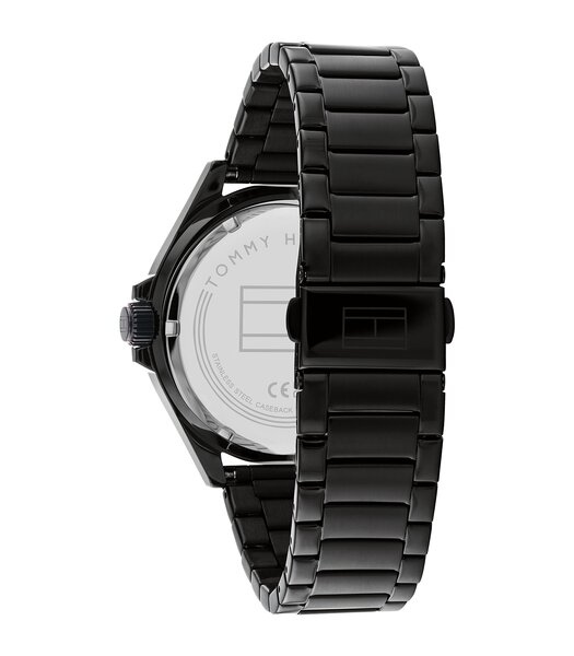 Horloge TOMMY HILFIGER LOGAN Heren 1792014 Analoog Behuizing MINERAAL Zwart Bracelette Staal Zwart Boucle déployante Etanchéiteiten 5BAR