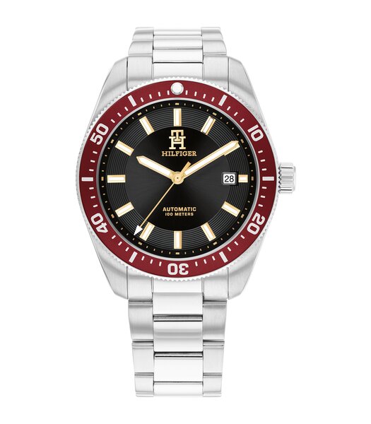Horloge TOMMY HILFIGER TH85 AUTOMATIC Heren 1792154 Analoog Behuizing MINERAAL Zwart Bracelette Roestvrij staal Staal Etanchéiteiten 10BAR
