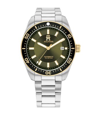 Horloge TOMMY HILFIGER TH85 AUTOMATIC Heren 1792155 Analoog Behuizing MINERAAL Groen Bracelette Roestvrij staal Staal Etanchéiteiten 10BAR