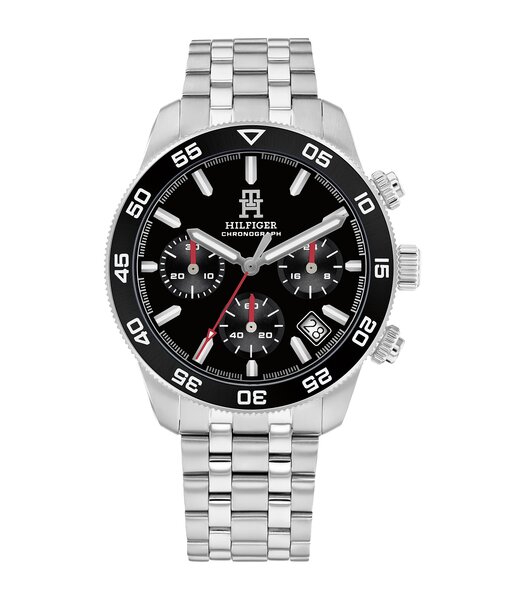 Horloge TOMMY HILFIGER TH85 CHRONO (41MM) Heren 1792156 Analoog Behuizing MINERAAL Zwart Bracelette Roestvrij staal Staal Etanchéiteiten 5BAR