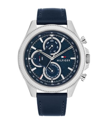 Horloge TOMMY HILFIGER CLARK (46MM) Heren 1792165 Analoog Behuizing MINERAAL Blauw Bracelette Leer Blauw Etanchéiteiten 5BAR