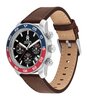 Horloge TOMMY HILFIGER TH85 CHRONO (41MM) Heren 1792166 Analoog Behuizing MINERAAL Zwart Bracelette Leer Bruin Etanchéiteiten 5BAR