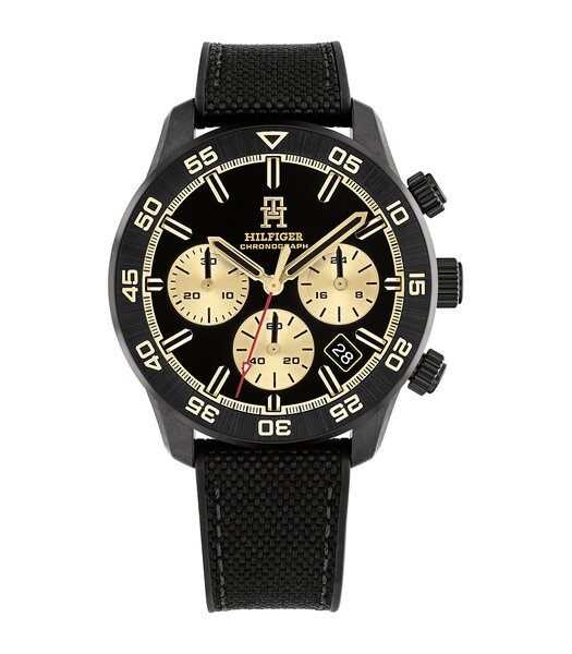 Horloge TOMMY HILFIGER TH85 CARBON Heren 1792182 Analoog Behuizing MINERAAL Zwart Bracelette Silicone Zwart Etanchéiteiten 5BAR