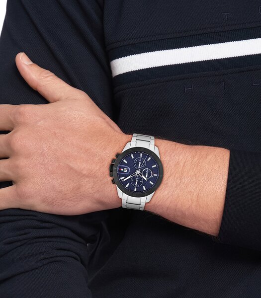 Horloge TOMMY HILFIGER JAMESON Heren 1792198 Analoog Behuizing MINERAAL Blauw Bracelette Roestvrij staal Staal Etanchéiteiten 5BAR