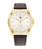 Horloge TOMMY HILFIGER BRUCE Heren 1792204 Analoog Behuizing Mineraal Zilverkleurig Bracelette Leer Bruin Etanchéiteiten 3 ATM
